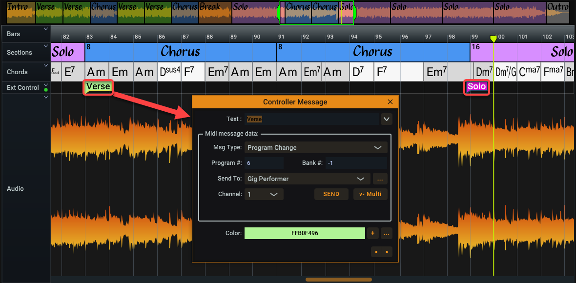 The controllers track let's use send OSC and midi messages